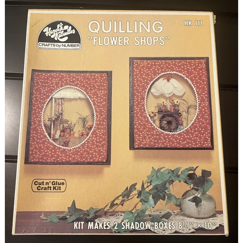 Vintage Hazel Pearson Craft, Paper Quilling Art, Retro Craft Kit, 1970s Crafts